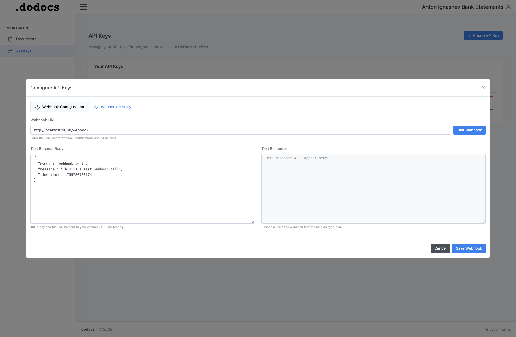 Webhook Configuration